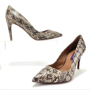 RALPH LAUREN PURPLE LABEL  Heels, leather, animal print approx. 3.25”, size 9.5